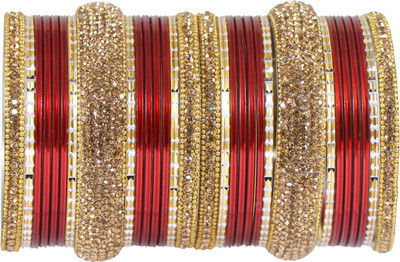 ZULKA Metal Zircon Bangle Set(Pack of 30)