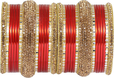 ZULKA Metal Zircon Bangle Set(Pack of 30)
