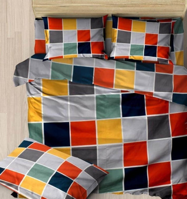 Mittan Traders 280 TC Polycotton Double Solid Flat Bedsheet(Pack of 1, Box Multicolor)