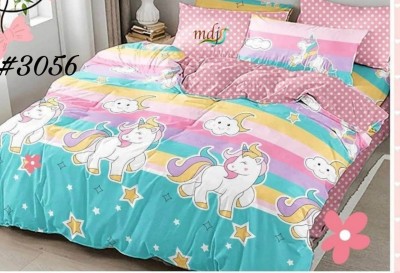 Mittan Traders 280 TC Polycotton Double Solid Flat Bedsheet(Pack of 1, Unicorn)