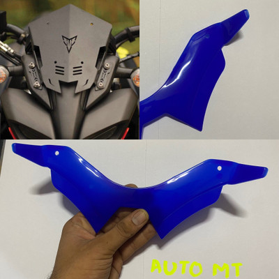 Auto MT Combo MT-15 Bike Metal Visor + MT 15 Winglet for Yamaha MT15 (Metal Visor + Blue MT 15 Winglet) Bike Fairing Kit