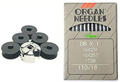 ZENITH Combo Industrrial Umbrella Single Needle Bobbin case + Bobbins + Organ Needles DBx1 (10 Needles) (DB 18) Plastic, Metal Bobbins(Pack of 1, Domestic)