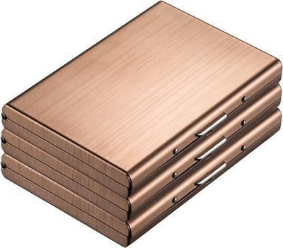 yatee jewel collection Exclusive Rose gold RFID Protected Slim Stainless Steel Debit/Credit ,Ultra Thin Business Credit Card Holder for Men & Women, Stainless Steel Wallet RFID Blocking Slim Metal Case for Travel and Work, Great as a Gift for Your Family or Friends (ROSE GOLD)… , BL-0117 ( SET OF 3)