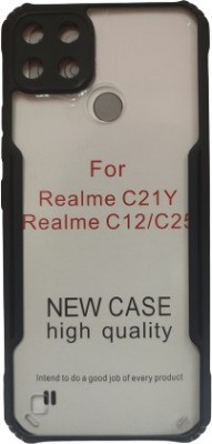 TempGlow Back Cover for RealMe C21Y(Black, Transparent, Grip Case, Pack of: 1)