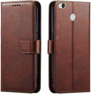PFOAM Flip Cover for Mi Redmi 4(Brown, Magnetic Case)