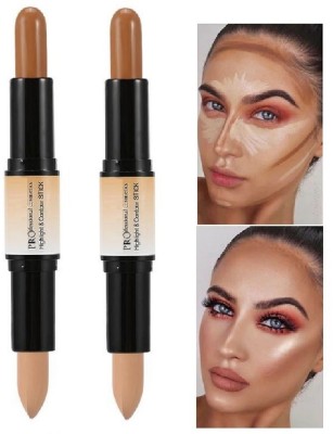 ADJD Full Coverage Concealer 3D Makeup Contour Highlight Stick Double-ended Contouring Highlighter Concealer(MULTICOLOR, 8 g)