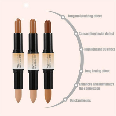 ADJD 2in1 Highlighter Makeup Creamy stick 2in1 Concealer highlight stick on cheekbones, middle of forehead. under eyes Concealer(multi color, 12 g)