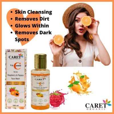Caret Organic Natural Vitamin C - PREVENTS PIMPLE | ANTI BACTERIAL Face Wash(100 ml)