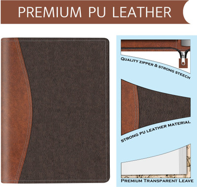 WHNOATOC PU Leather File Folder(Set Of 1, Brown)