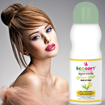 ECOSOFT AYURVEDA Green Tea Extract Make-up Fixer Patch test is Advisable. For external use only. Matte finish Long Lasting Green Tea Make-up Fixer & keep your make-up looking flawless all day long, you need the green tea make up fix setting spray. New Green tea makeup Foundation fixer Natural MAKEUP