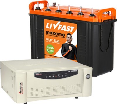 Livfast Maxximo MXTT 2342+MICROTEK SW 1100 Tubular Inverter Battery(200 AH)