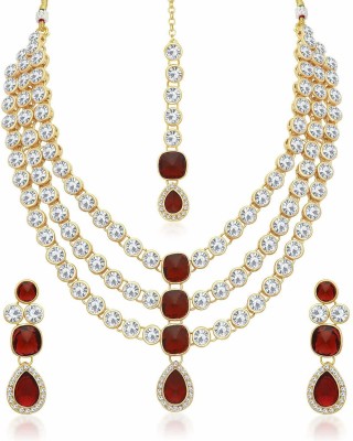 PADMAVATIICRE Alloy 800 Silver White Jewellery Set(Pack of 1)