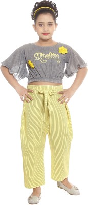 Celebrity Club Girls Party(Festive) Top Pant(GREY YELLOW)