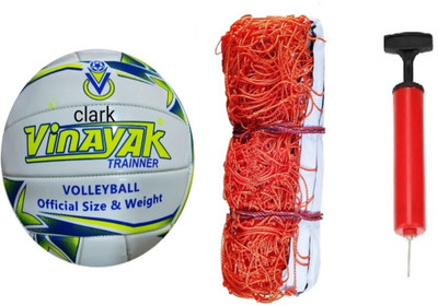 clark purple mashine stetch with orange net and pump Volleyball Kit
