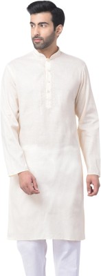 SG LEMAN Men Solid Straight Kurta(White)