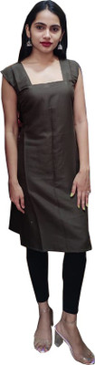 ASHMITAS COLLECTION Women Solid Straight Kurta(Brown)