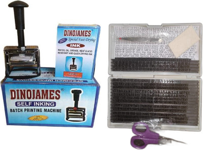 dinojames Bath Coding Machine 4mm Label Stamping Machine(Semi Automatic)