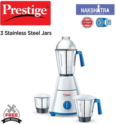 Prestige Nakshatra 3 Jar Mixer grinder, 550 W 000EGHJK 550 Mixer Grinder (3 Jars, WHITE & BLUE)