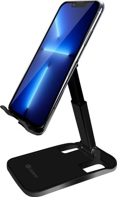 Gripp Magic Stand Compatible for All Mobile Phones Devices with Anti-Slip Rubber & Anti-Scratch Silicone Pad Design Foldable & Portable with Multi Angle Adjustable Folding Desk Phone Holder (Black Mobile Holder