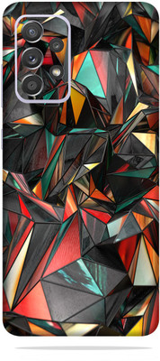 OggyBaba samsung galaxy a52s, Phone Back side Protector and Camera Protector Mobile Skin(Red Polygon Skin Matte Finish Skin)