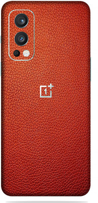 OggyBaba oneplus nord 2, Phone Back side Protector and Camera Protector Mobile Skin(Charming Red Leather Skin Matte Finish Skin)