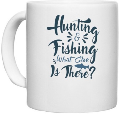 UDNAG White Ceramic Coffee / Tea 'Fishing | Hunting & fishing' Perfect for Gifting [330ml] Ceramic Coffee Mug(330 ml)