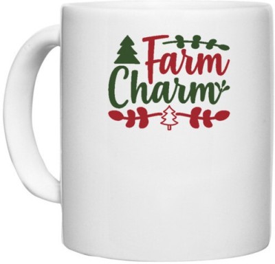 UDNAG White Ceramic Coffee / Tea 'Christmas | farm charm' Perfect for Gifting [330ml] Ceramic Coffee Mug(330 ml)