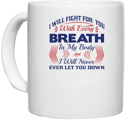 UDNAG White Ceramic Coffee / Tea 'Breath | Donalt Trump' Perfect for Gifting [330ml] Ceramic Coffee Mug(330 ml)