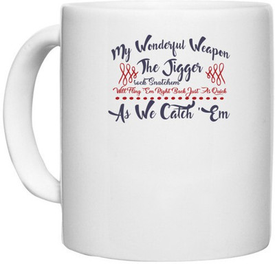 UDNAG White Ceramic Coffee / Tea 'My wonderful weapon | Dr. Seuss' Perfect for Gifting [330ml] Ceramic Coffee Mug(330 ml)