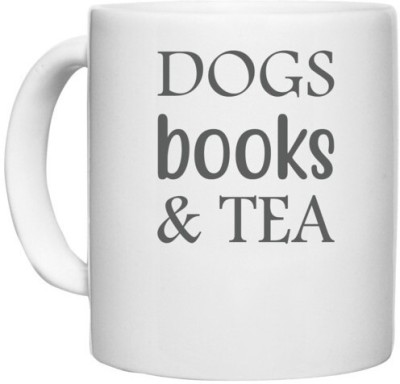 UDNAG White Ceramic Coffee / Tea 'Dogs | Dogs book and tea' Perfect for Gifting [330ml] Ceramic Coffee Mug(330 ml)