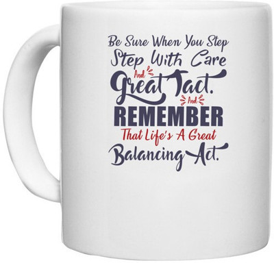 UDNAG White Ceramic Coffee / Tea 'Great fact remember | Dr. Seuss' Perfect for Gifting [330ml] Ceramic Coffee Mug(330 ml)