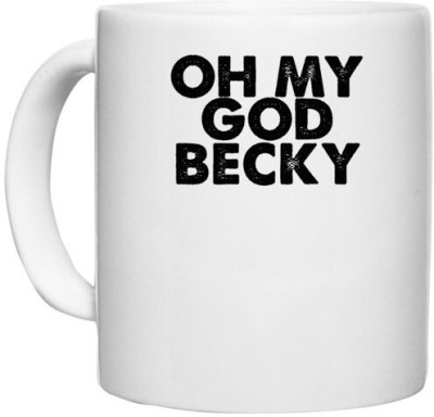 UDNAG White Ceramic Coffee / Tea 'Becky | oh my becky' Perfect for Gifting [330ml] Ceramic Coffee Mug(330 ml)