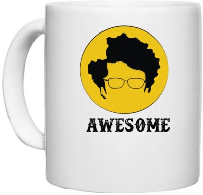 UDNAG White Ceramic Coffee / Tea 'Awesome | Awesome' Perfect for Gifting [330ml] Ceramic Coffee Mug(330 ml)