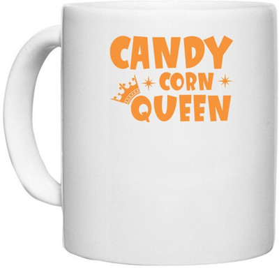 UDNAG White Ceramic Coffee / Tea 'Halloween | candy cron queen' Perfect for Gifting [330ml] Ceramic Coffee Mug(330 ml)