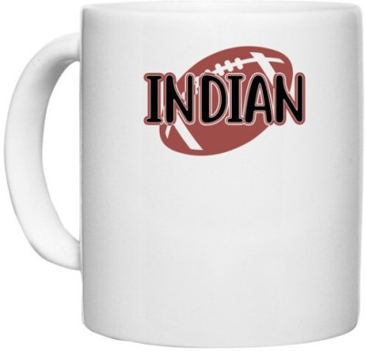 UDNAG White Ceramic Coffee / Tea 'Indian Football | Indian' Perfect for Gifting [330ml] Ceramic Coffee Mug(330 ml)