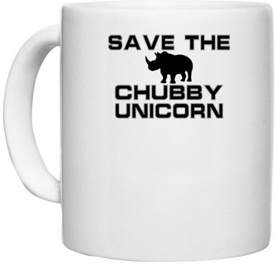 UDNAG White Ceramic Coffee / Tea 'Save animals | save the chubby unicorn' Perfect for Gifting [330ml] Ceramic Coffee Mug(330 ml)