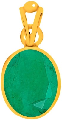 S KUMAR GEMS & JEWELS Certified Natural 7.25 Ratti Green Emerald (Panna) Gemstone Panchdhatu Pendant For Astrological Purpose Emerald Alloy Pendant