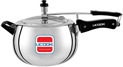UCOOK By United Ekta Engg. Silvo Plus 5 Litre Aluminium Inner Lid 5 L Inner Lid Induction Bottom Pressure Cooker(Aluminium)