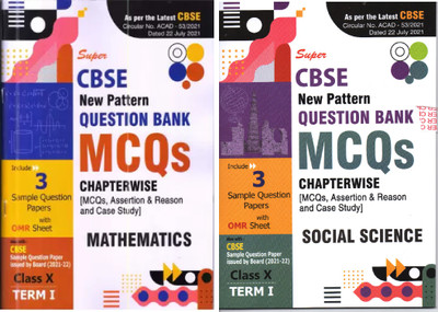 Super CBSE New Pattern Question Bank MCQs Mathematics + Social Science Chapterwise ( Including MCQs, Assertion & Reason And Case Study With Specimen Papers Issued By Board On 2 September 2021)(Paperback, Superior Publications)