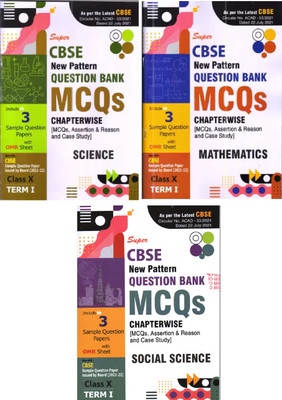 Super CBSE New Pattern Question Bank MCQs Science + Mathematics + Social Science Chapterwise ( Including MCQs, Assertion & Reason And Case Study With Specimen Papers Issued By Board On 2 September 2021)(Paperback, Superior Publications)