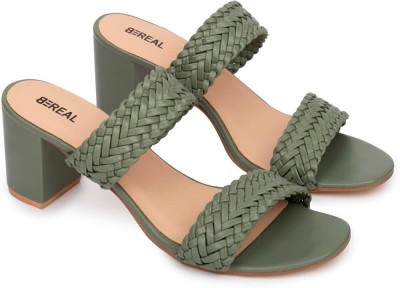 BEReal Women Heels(Olive , 4)