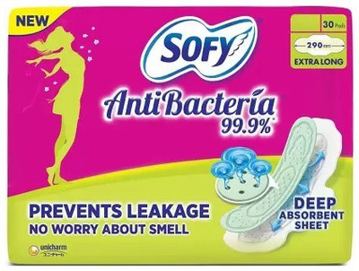 SOFY AntiBacteria Extra Long PADS XL30 Sanitary Pad