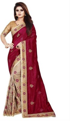 MURTHIRUPI Embroidered Bollywood Georgette Saree(Maroon)