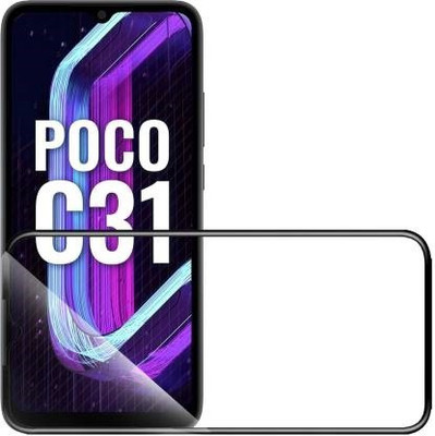 Hyper Edge To Edge Tempered Glass for POCO C31, POCO C 31(Pack of 1)