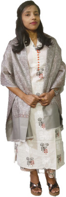 PASHTUSHS Wool Self Design Women, Men Shawl(Grey)