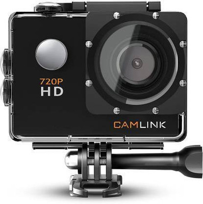 Camlink HD Action Camera Wide Angle Camcorder 30M Waterproof Sports Camera With Built-In Microphone, TFT LCD Screen, Mounting Accessories Sports and Action Camera(Beige, 12 MP)
