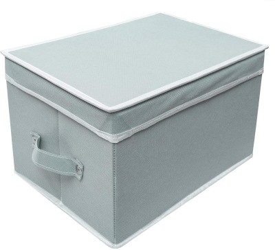 JWorld Foldable Box to Store Clothes, kid's toys &Books with Top Lid(Grey,1pcs) Storage Box(Grey)