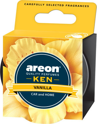 areon Vanilla Car Freshener Diffuser Ken Vanilla | Fresh Energizing Fragrance | Ultimate Combination Of Style, Versatility & Value | Eradicates Foul Odors(73 g)