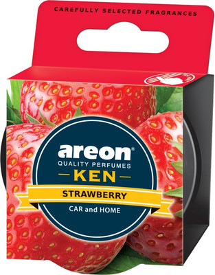areon Strawberry Car Freshener Diffuser Ken Strawberry | Fresh Energizing Fragrance | Ultimate Combination Of Style, Versatility & Value | Eradicates Foul Odors(73 g)