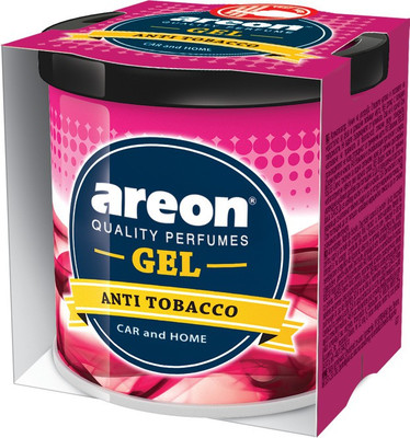 areon Anti Tobacco Car Freshener Diffuser Gel Can 80G Anti Tobacco | Long Lasting Fragrance | Environment Friendly Gel | Refresh Every Interior - Car, Office Or Your Home | Eliminate Odors And Refresh The Air(146 g)